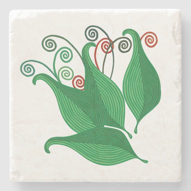 Leaves Stone Coaster (Front)