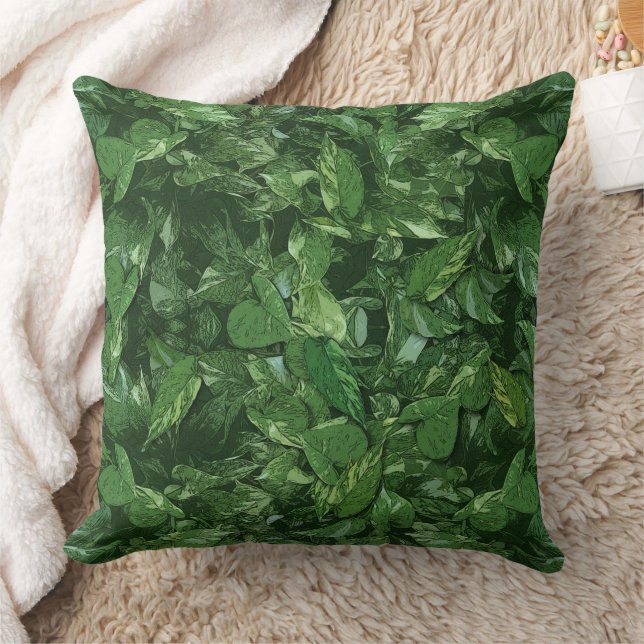 Leaves Throw Pillow (Blanket)