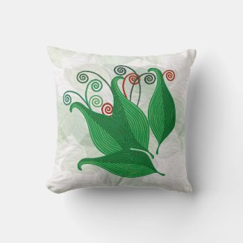 Leaves Throw Pillow by ellejai at Zazzle