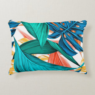 Leaves tropical summer exotic accent pillow