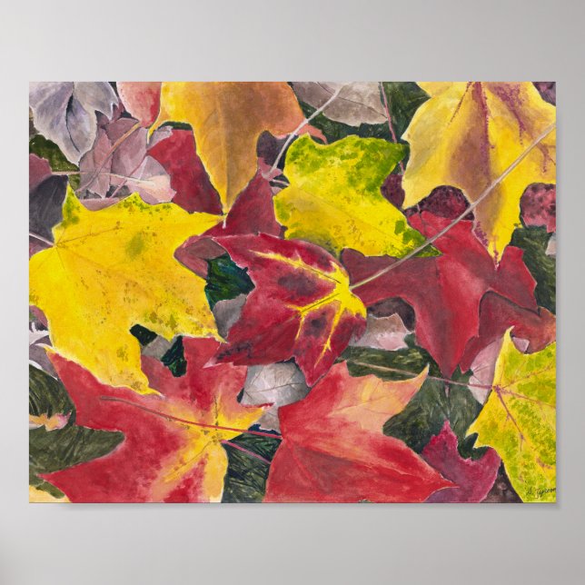 Leaves Watercolor Art Print (Front)