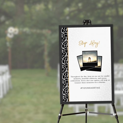 Leaves Wedding Theme Snap Away YOURHASHTAG  Poster