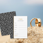 Leaves Wedding Theme Wishes to Bride & Groom Enclosure Card<br><div class="desc">Our Leaves Wedding Theme Wishes to Bride & Groom Enclosure Card, part of the Chic Leaf Pattern Border Wedding Invitation Collection, enables invited guests to leave notes. This 5” x 3.5” flat card, in portrait format with a black abstract leaf border, allows customization of text to reflect the event. For...</div>