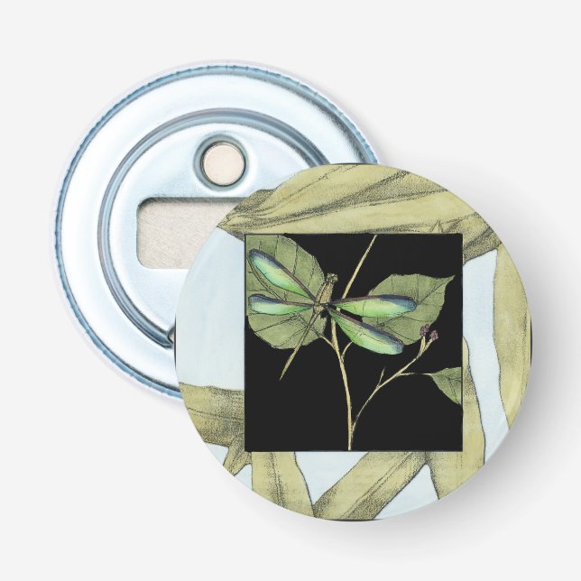 Leaves with Dragonfly Inset by Jennifer Goldberger Bottle Opener (Front)