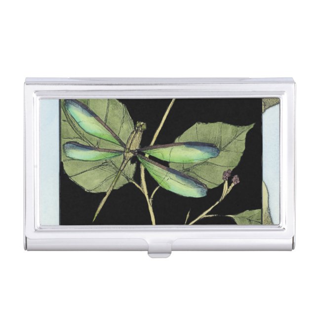Leaves with Dragonfly Inset by Jennifer Goldberger Case For Business Cards (Front)