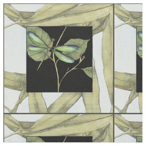 Leaves with Dragonfly Inset by Jennifer Goldberger Fabric