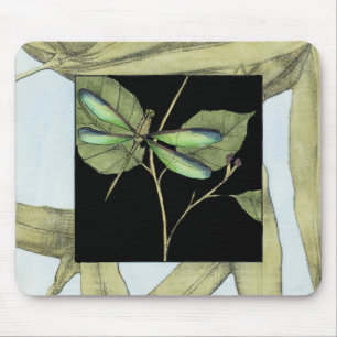 Leaves with Dragonfly Inset by Jennifer Goldberger Mouse Pad