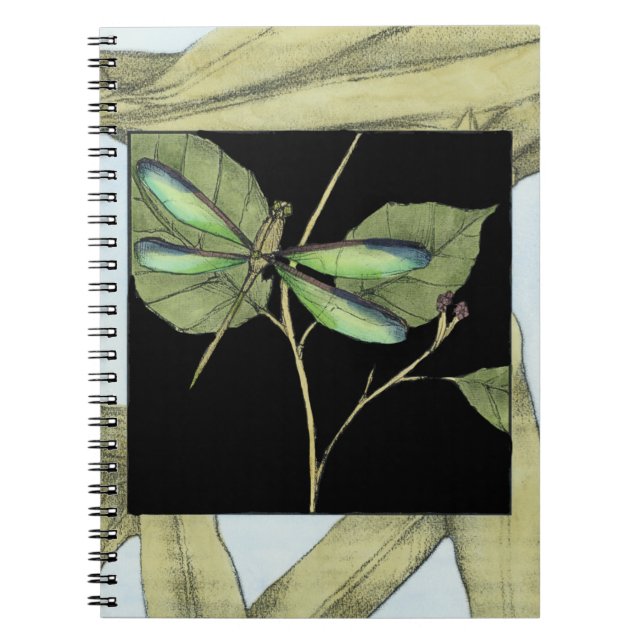 Leaves with Dragonfly Inset by Jennifer Goldberger Notebook (Front)