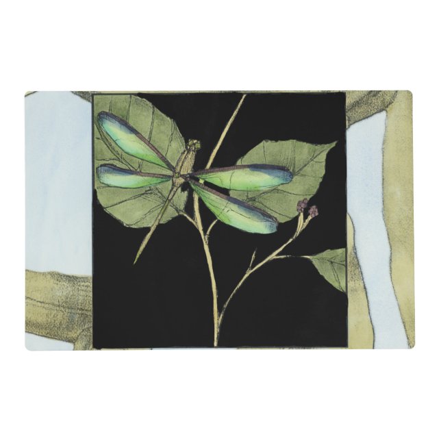 Leaves with Dragonfly Inset by Jennifer Goldberger Placemat (Front)