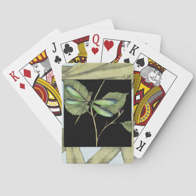 Leaves with Dragonfly Inset by Jennifer Goldberger Poker Cards (Back)