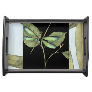 Leaves with Dragonfly Inset by Jennifer Goldberger Serving Tray