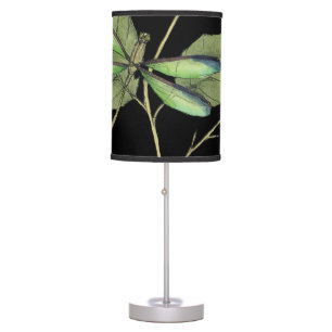 Leaves with Dragonfly Inset by Jennifer Goldberger Table Lamp