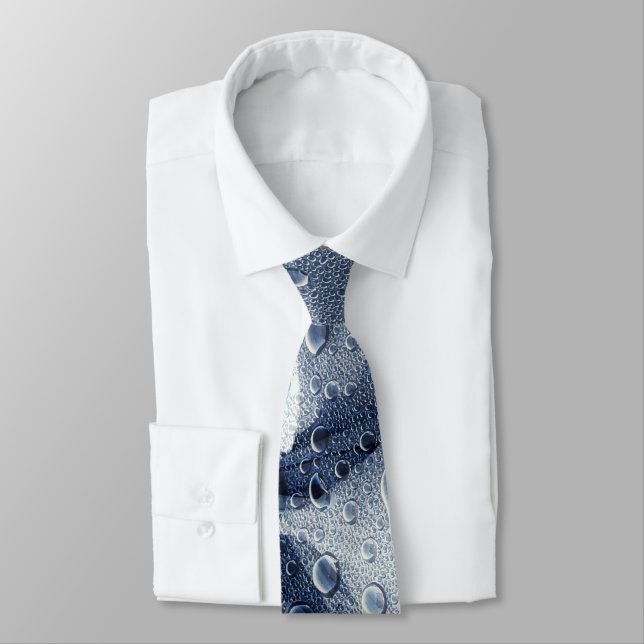 Leaves with Raindrops  Neck Tie (Tied)