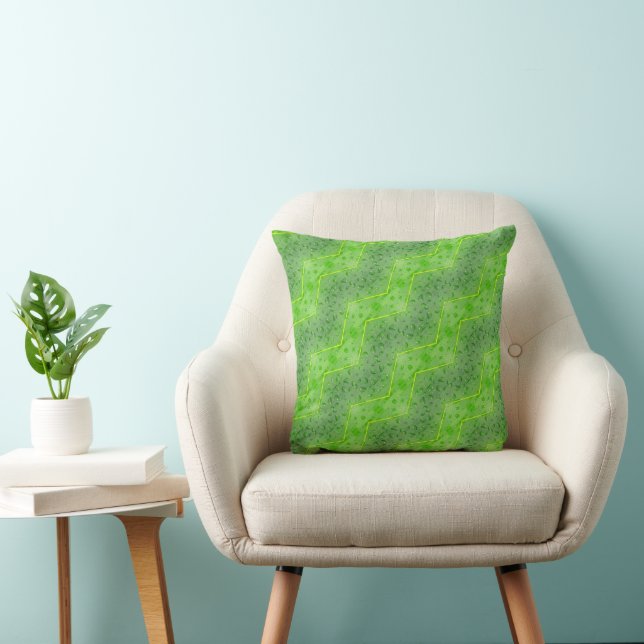 Leaves with water drops pattern throw pillow (Chair)