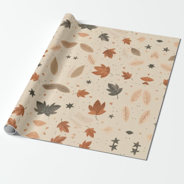 LEAVES  WRAPPING PAPER (Unrolled)