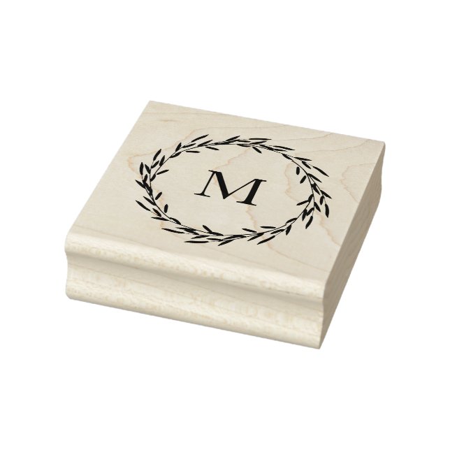 Leaves Wreath Rubber Stamp (Stamp)