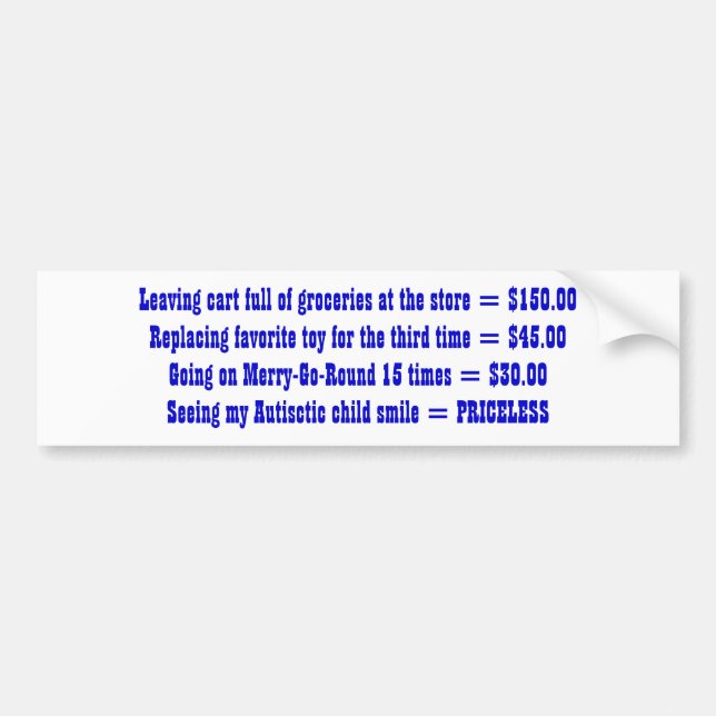 Leaving cart full of groceries at the store = $... bumper sticker (Front)