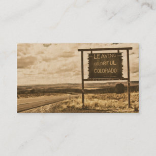 leaving colorful colorado business card