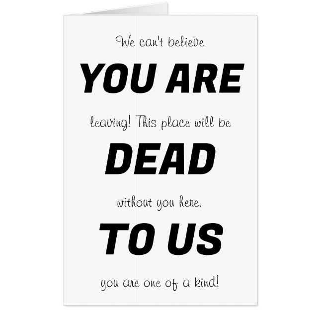 Leaving Employee/Coworker Card (Front)