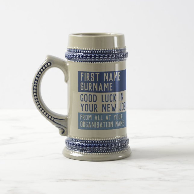 Leaving Gift. Good Luck in your New Job - Beer Stein (Left)