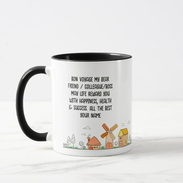 Leaving Gift Personalized Country City Moving Mug (Left)