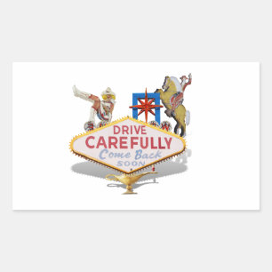 Leaving Las Vegas (Back of Las Vegas Welcome Sign) Rectangular Sticker