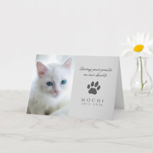 Leaving Paw Prints On Our Hearts Cat Memorial Card
