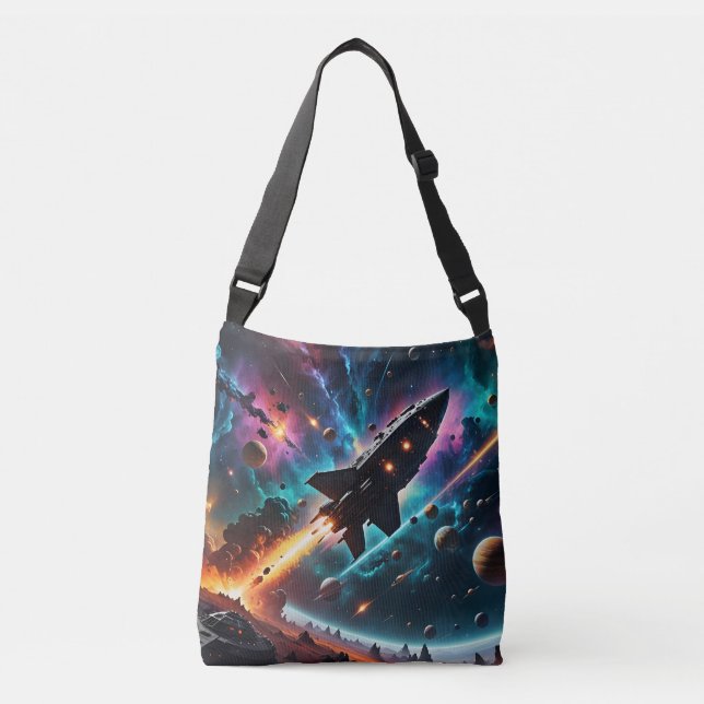 Leaving Spaceport Crossbody Bag (Front)