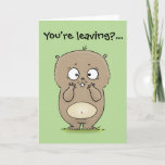 Leaving we will miss you cute hamster cartoon card