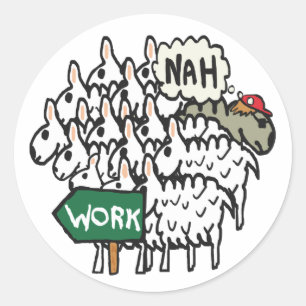 Leaving Work Classic Round Sticker