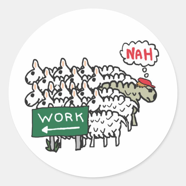 Leaving Work Classic Round Sticker (Front)