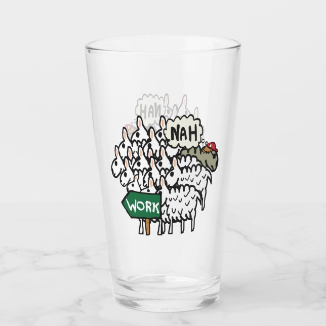 Leaving Work Glass (Front)