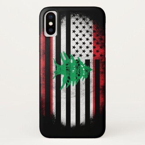 Lebanese American Flag   Lebanon and USA Design iPhone XS Case