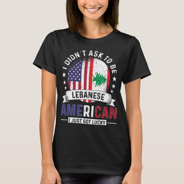 Lebanese American Flags Pride Lebanon Flag T-Shirt (Front)