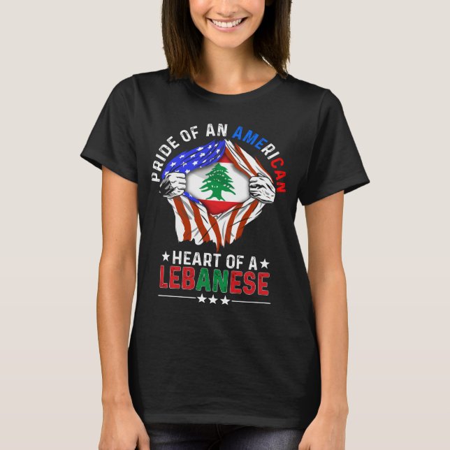 Lebanese American Foreign Country Lebanon Flag T-Shirt (Front)