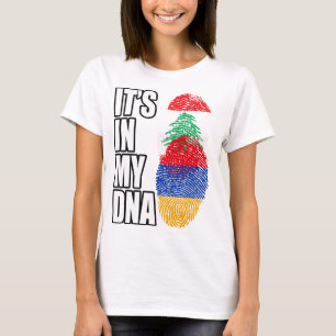 Lebanese And Armenian Mix Heritage DNA Flag T-Shirt