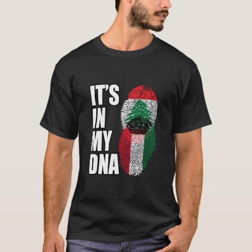 Lebanese And Kuwaiti Mix DNA Heritage Flag  T_Shirt