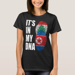 Lebanese And North Korean Mix DNA Heritage Flag T-Shirt