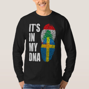 Lebanese And Swedish Mix Dna Heritage Flag T-Shirt