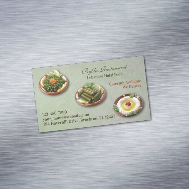 Lebanese Arabic Food Business Card Magnet (In Situ)