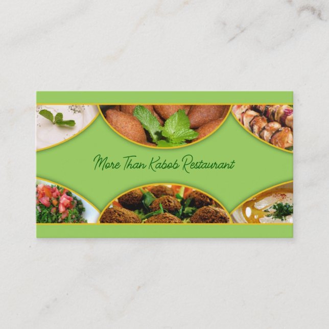 Lebanese Arabic Food Dishes Business Card (Front)