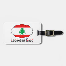 Lebanese Flag Baby Luggage Tag
