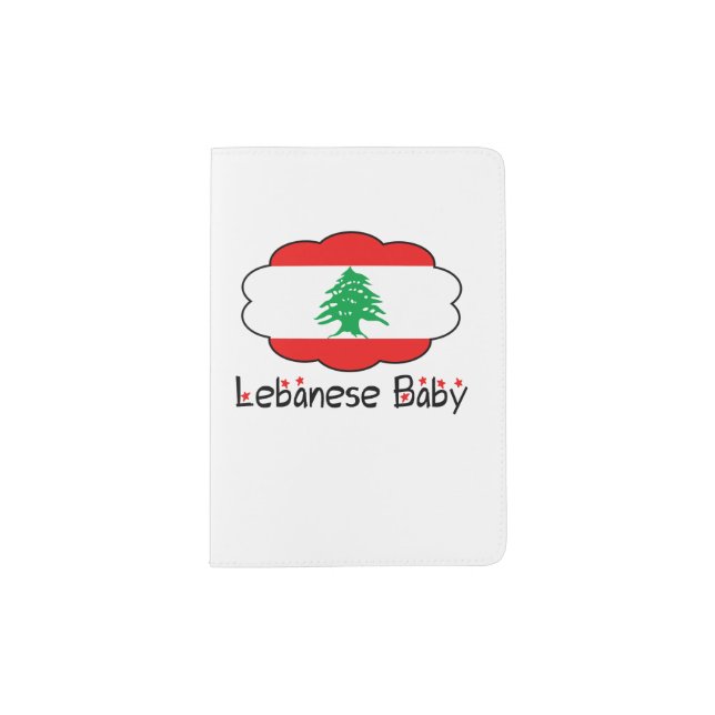Lebanese Flag Baby Passport Cover Case (Front)