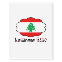 Lebanese Flag Baby Temporary Tattoo