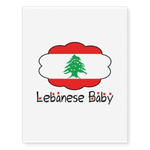 Lebanese Flag Baby Temporary Tattoo