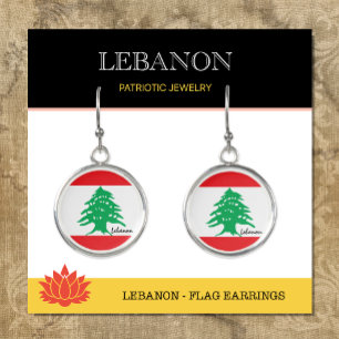 Lebanese flag earrings, fashion, Lebanon Earrings