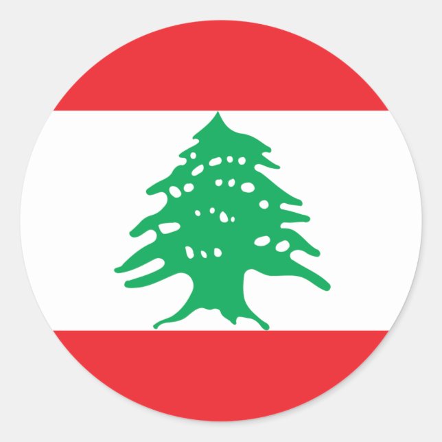 Lebanese Flag - Flag of Lebanon علم لبنان Classic Round Sticker (Front)