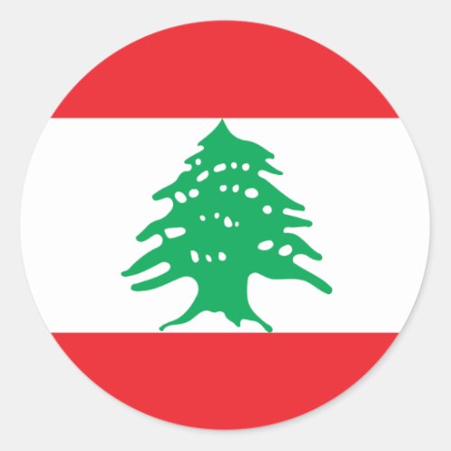 Lebanese Flag _ Flag of Lebanon علم لبنان Classic Round Sticker