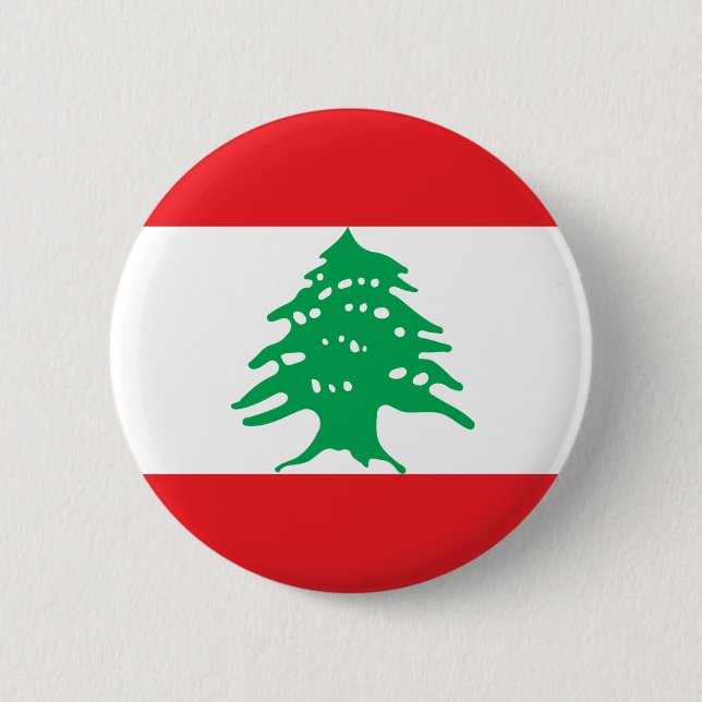 Lebanese Flag - Flag of Lebanon علم لبنان Pinback Button (Front)