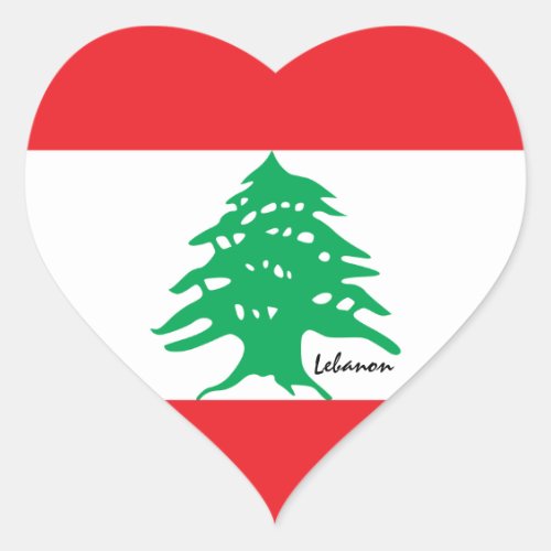 Lebanese flag  Heart travel Lebanonsports fans Heart Sticker